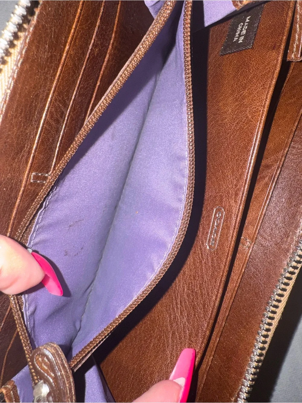 Coach Tan Leather Zip Wallet